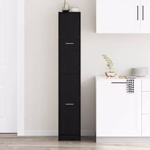 Mobile da farmacia moderno vidaXL in legno e MDF Rovere Nero L/P/H: 30 x 41 x 174,5 cm