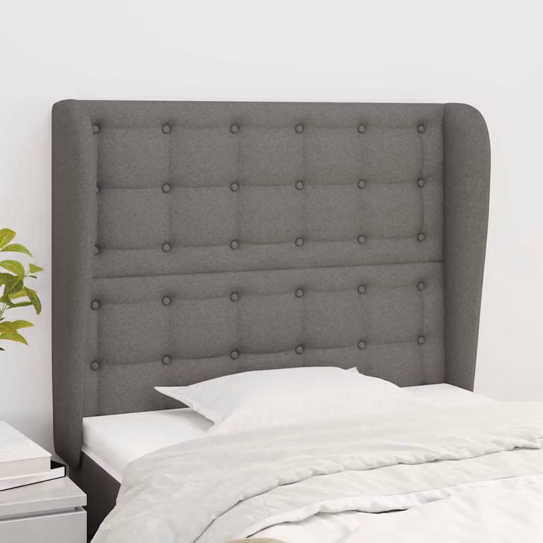 Testiera ad orecchio vidaXL in tessuto grigio scuro L: 93 cm, P: 23 cm, H: 118/128 cm