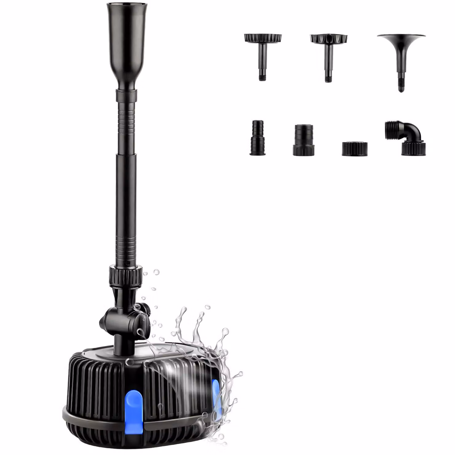 Pompa per fontane MIAJARD, per uso esterno, 1000 litri/ora, pompa per stagni, pompa per giochi d'acqua, ideale per giardini, stagni e fontane, 20W
