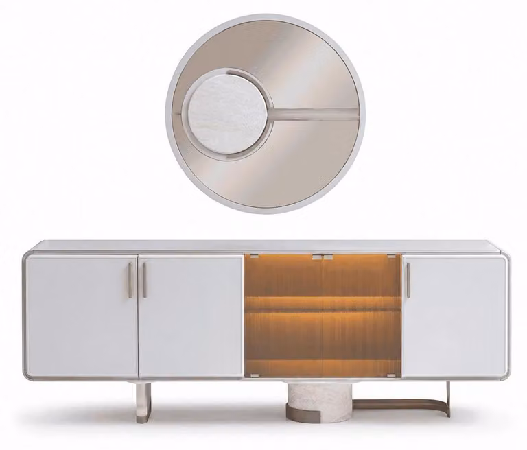 Mobile contenitore, specchio da parete, specchio decorativo, stile moderno