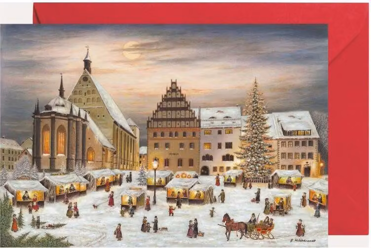 Mini calendario dell'Avvento di Freiberg con motivi natalizi