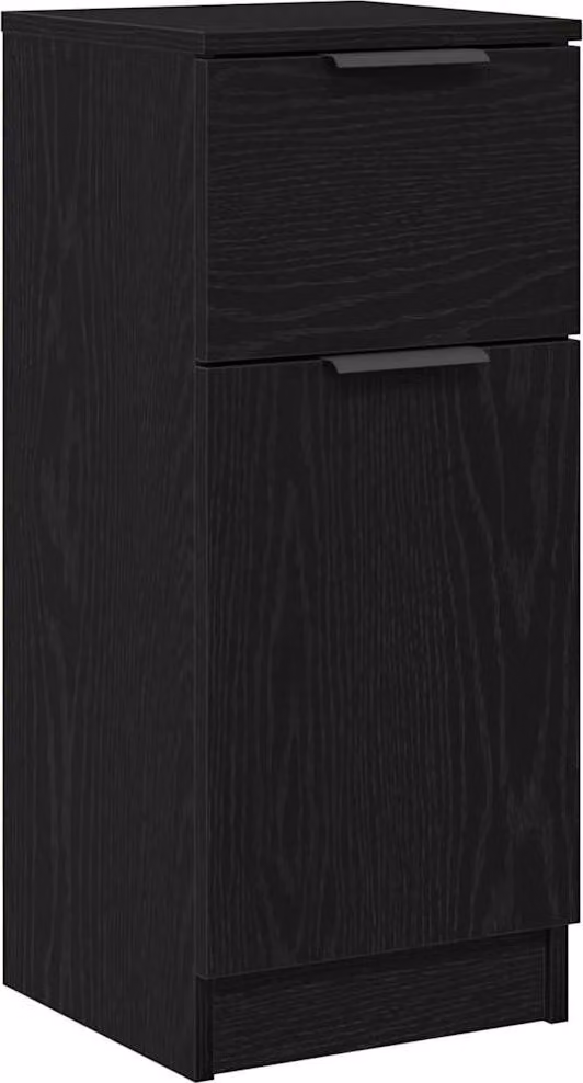 Credenza Rovere Nero 30 x 30 x 70 cm Legno multistrato
