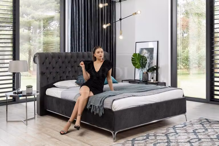 Bett Polster Design Luxus Doppel Hotel Betten Schlaf Zimmer Leder 140x200cm