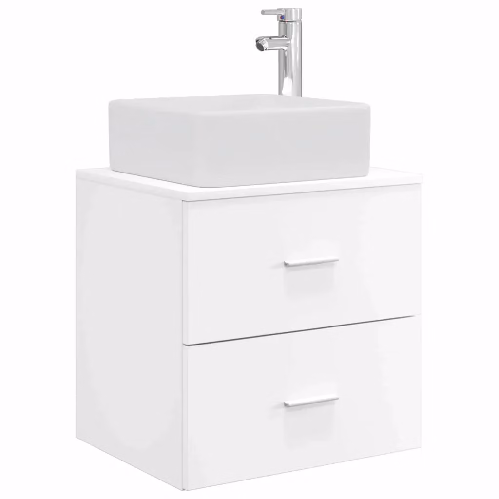 Mobile Lavabo da Parete Moderno vidaXL Bianco L: 53 cm, P: 34,5 cm, H: 63 cm – 2