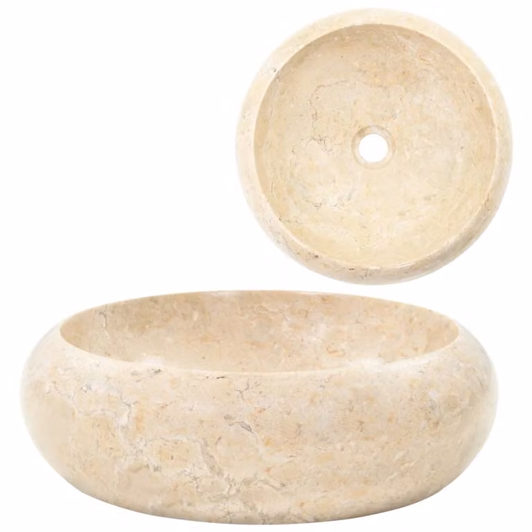 The Living Store lavabo 40x12 cm in marmo crema