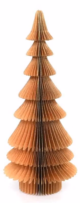 Albero di Natale in carta alveolare, color oro, dimensioni 12,5 x 30 cm