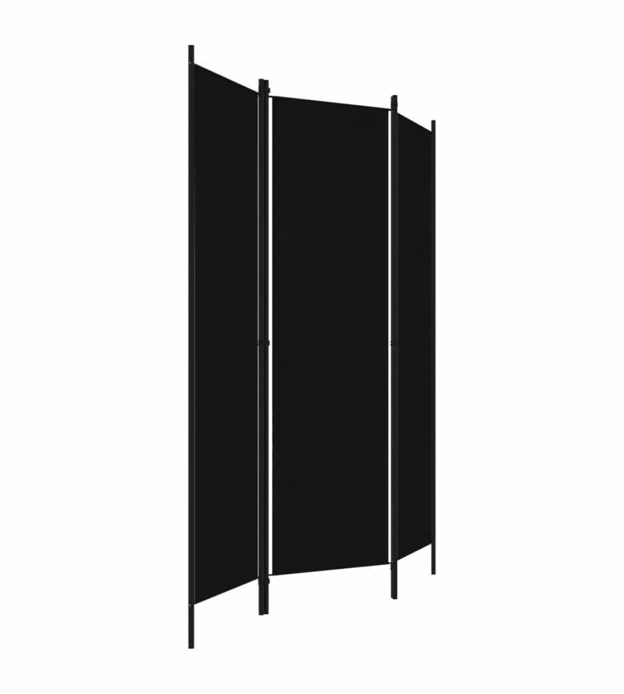vidaXL Paravento a 3 Pannelli Nero L: 150 cm, H: 180 cm – 2