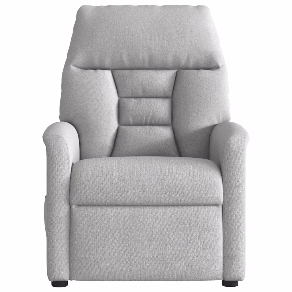 Poltrona Relax Reclinabile vidaXL in Tessuto Grigio con Braccioli e Struttura in Legno e Metallo – 2