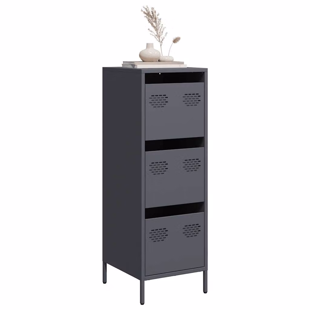 Credenza moderna vidaXL in acciaio antracite L: 39 cm, P: 35 cm, H: 103,5 cm