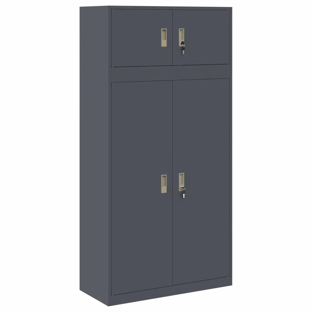 Armadio in acciaio vidaXL antracite con serratura e ripiani regolabili L/P/H: 90 x 40 x 180 cm – 2