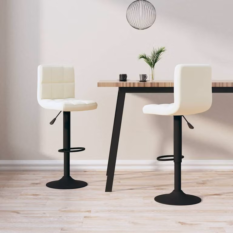 Set di 2 sgabelli da bar vidaXL in velluto beige con base girevole a 360 gradi