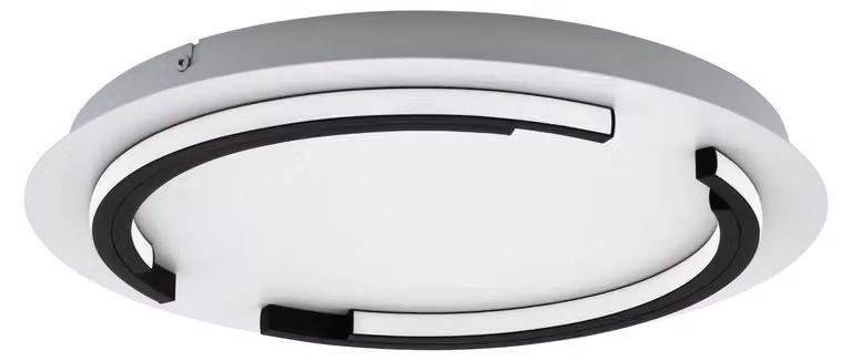 Eglo 900328 ZAMPOTE Plafoniera LED 25W Ø420mm Bianco Nero Dimmerazione a 3 livelli bianco caldo dimmerabile