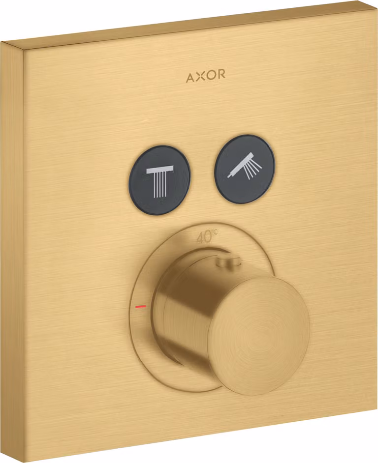 hansgrohe AXOR Starck ShowerSelect Thermostat carré à encastrer pour 2 consommateurs, 36715250, 36715250