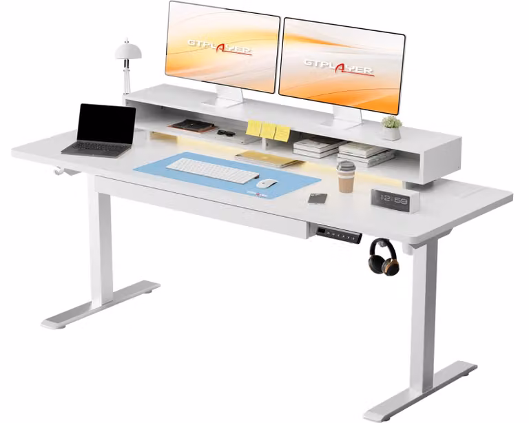 Scrivania regolabile in altezza, elettrica - Scrivania regolabile - Arredamento per ufficio - Scrivania da lavoro in piedi - Tavolo per laptop - 120x60 cm