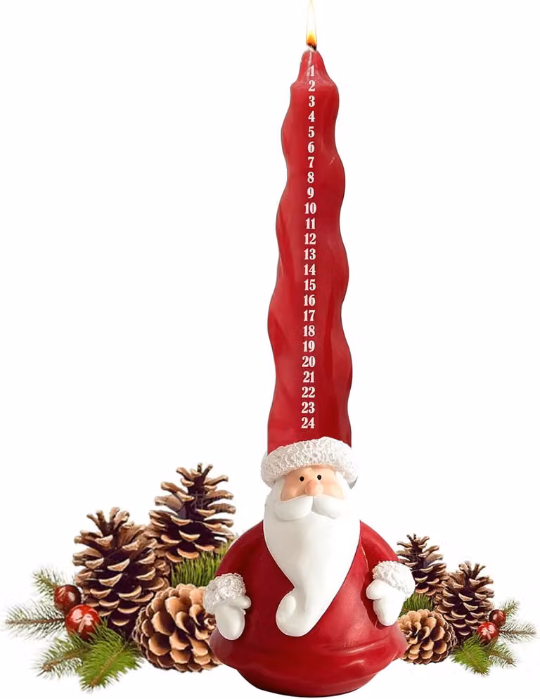 Calendario dell'Avvento, Babbo Natale, forma specifica, 24 scomparti, da aprire ogni giorno, decorazione natalizia