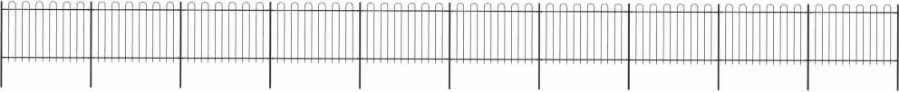 Recinzione da Giardino con Parte Superiore ad Anello in Acciaio 1781,5x120 cm Nero