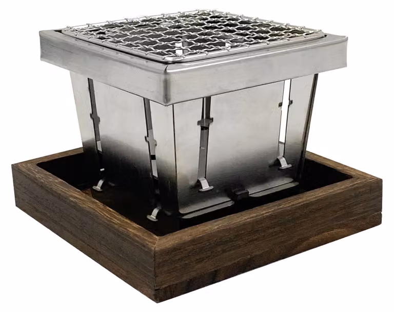 Elzusha - Mini barbecue a carbone, portatile e pieghevole, in acciaio inossidabile, per 1-2 persone, completo di tutto
