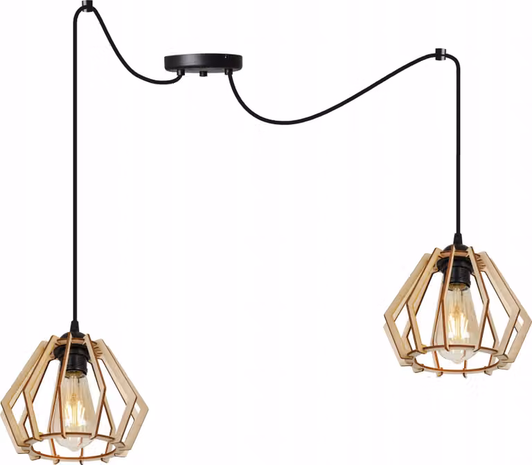 Moderna Lampada A Sospensione A Led In Legno