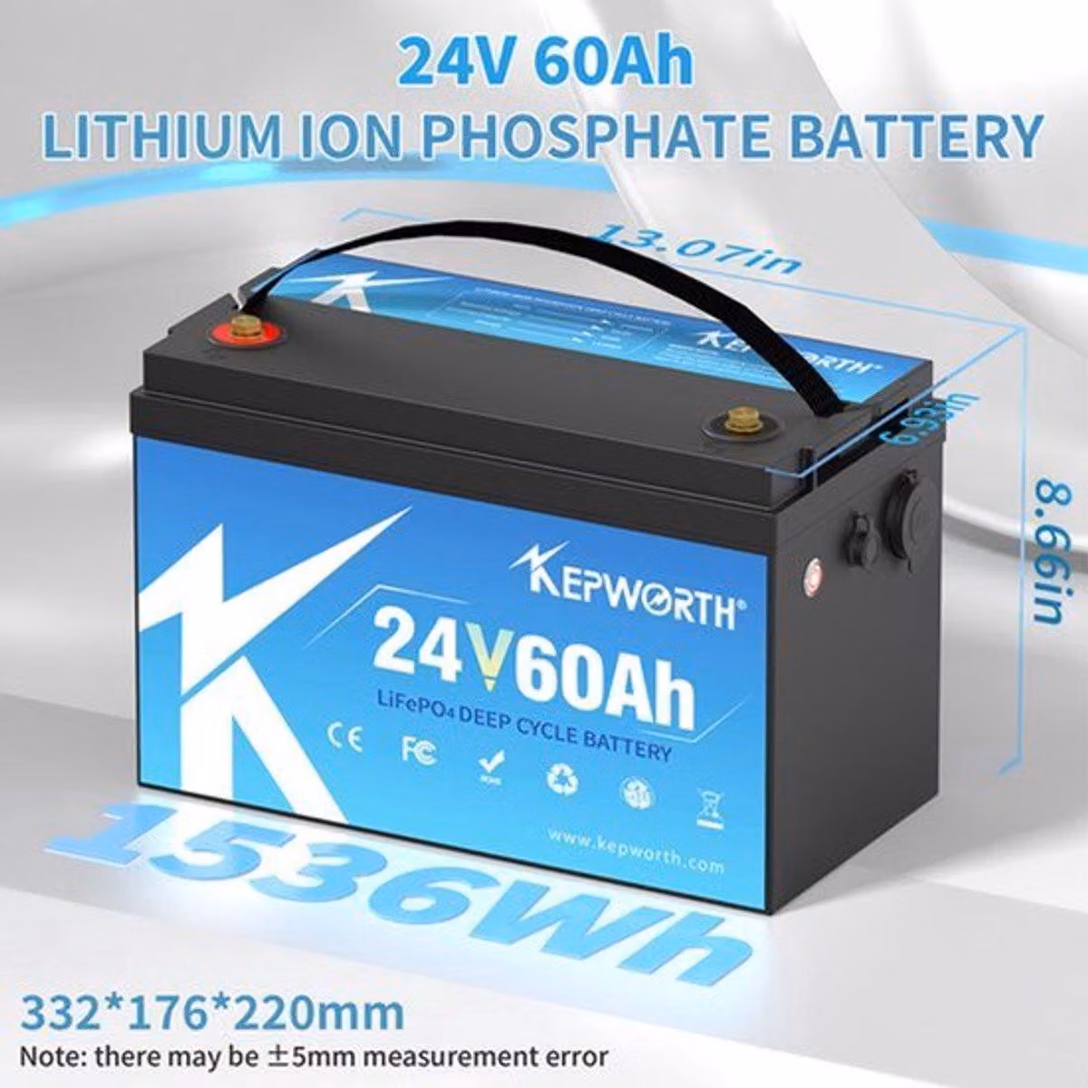 Batteria al litio 24V 60Ah - Accumulo di energia LiFePO4 per camper e imbarcazioni
