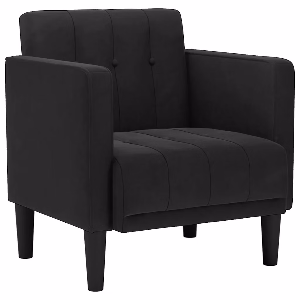 Poltrona Relax Design Mania in Velluto Nero con Braccioli – 2