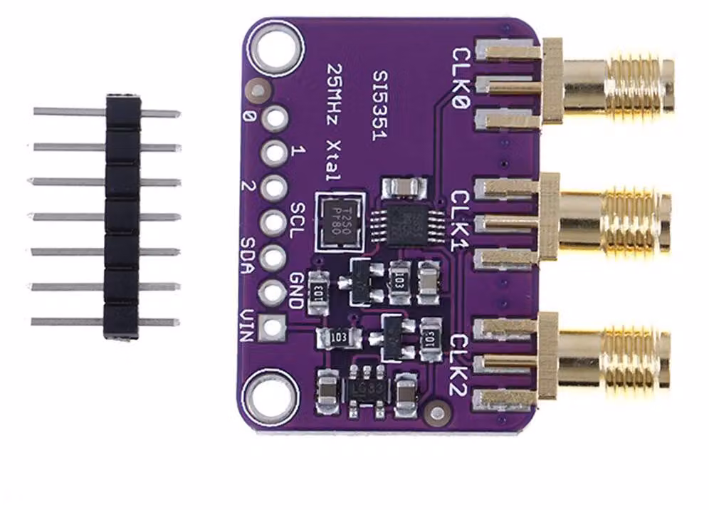 Generatore di segnali Si5351A, interfaccia I2C, frequenza 25 MHz, banda 8 kHz – 160 MHz, alimentazione 3-5 V DC