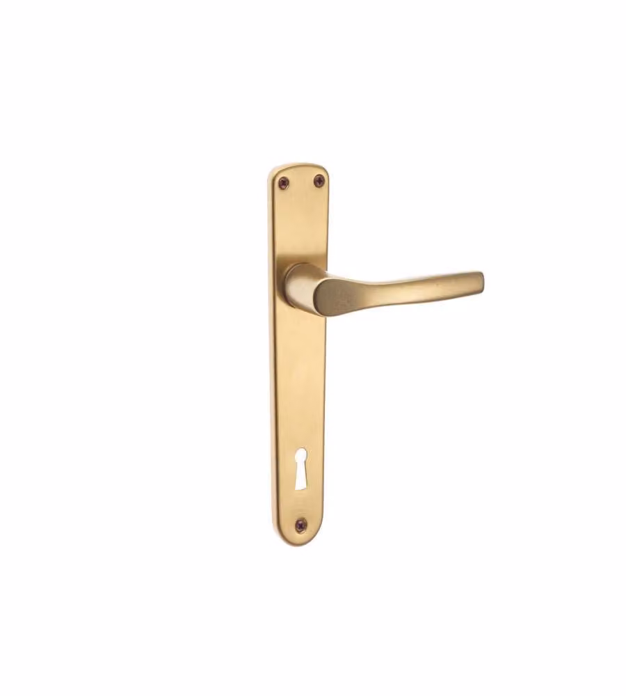 Maniglia bica con placca in alluminio anodizzato bronzato 70 mm