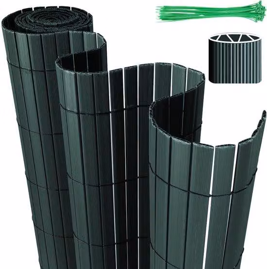 Ombrellone da giardino in PVC, adatto per balconi, terrazze e giardini - colore verde, dimensioni 1,4x3 metri