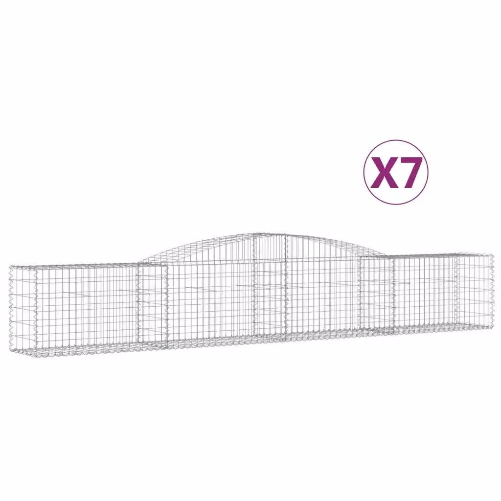 Set di 7 Cesti Gabbioni ad Arco Videx in Acciaio Zincato Grigio L: 400 cm, P: 50 cm, H: 60/80 cm – 2