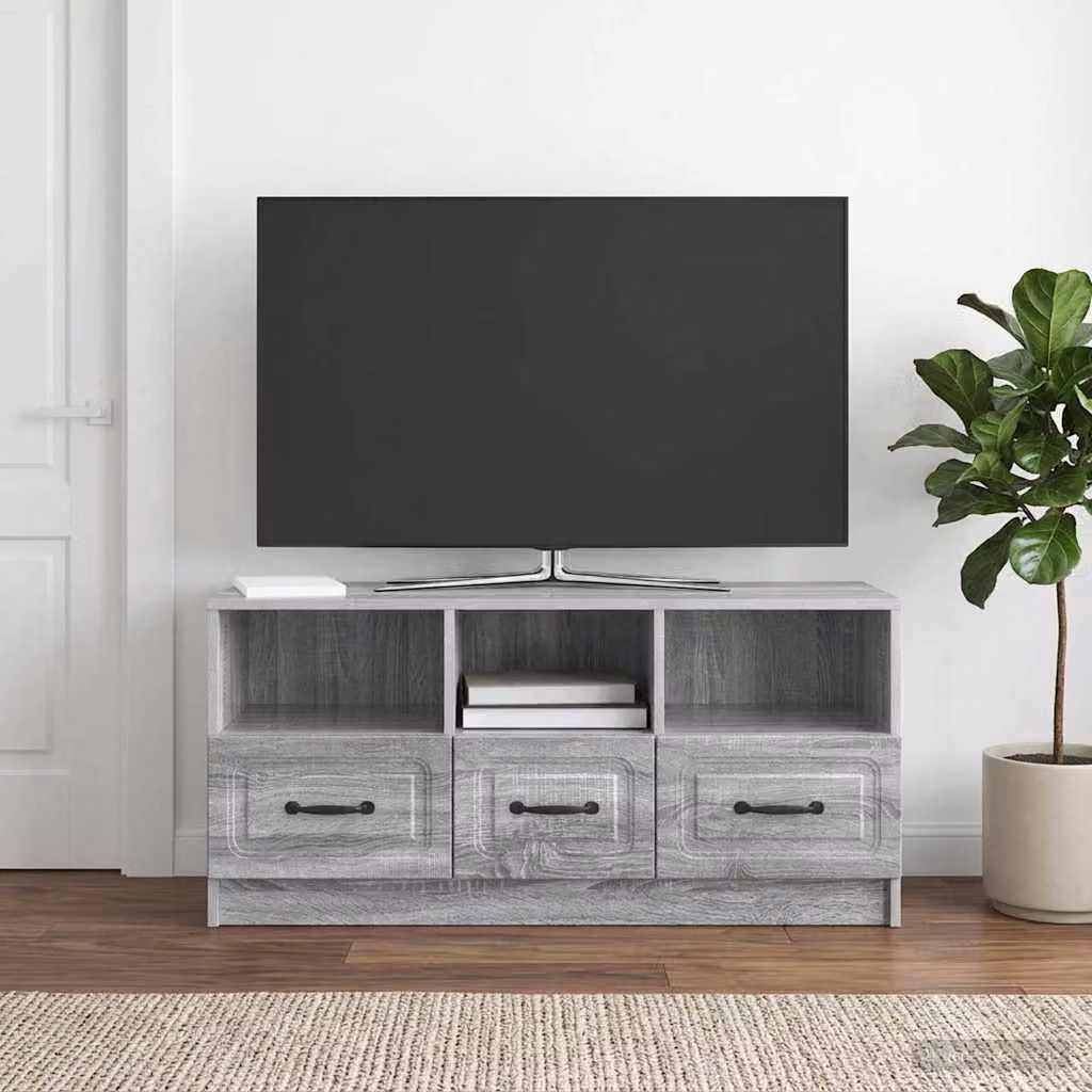 Mobile TV vidaXL Grigio Sonoma in legno e metallo, L 102 x P 34,5 x H 47 cm