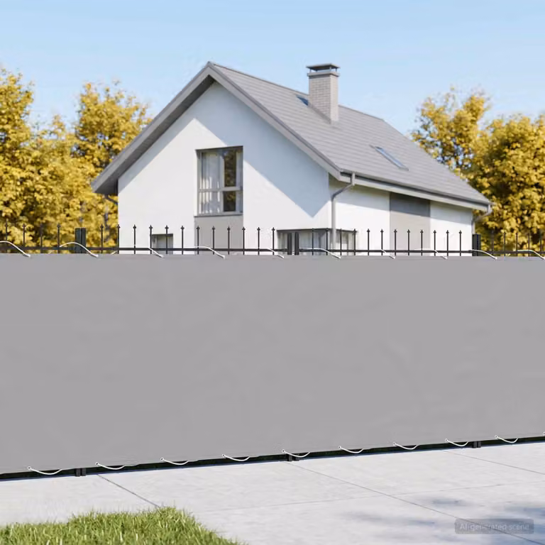 Schermo di privacy per balcone vidaXL in poliestere e alluminio, grigio, L: 15 m, H: 1,2 m