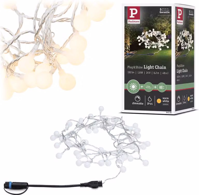 Paulmann Plug & Shine LED Lichterkette Warmweiß