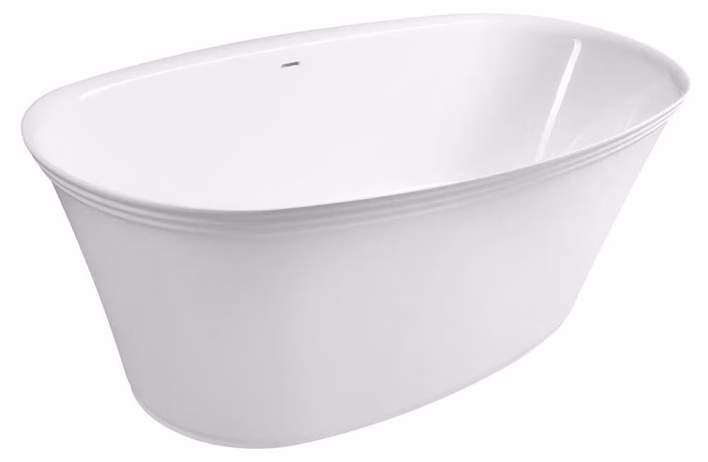 FLORINA vasca freestanding in marmo fuso 170x80x61cm, bianco