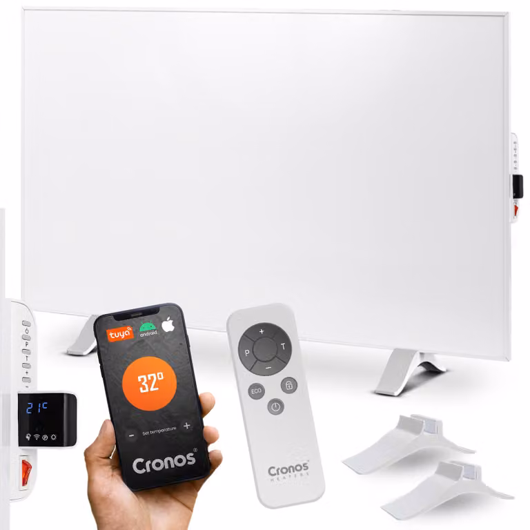 Pannello radiante a infrarossi CRONOS Synthelith PRO, modello CRP-980TWP, colore bianco, marca [inserire marca se disponibile, altrimenti omettere]