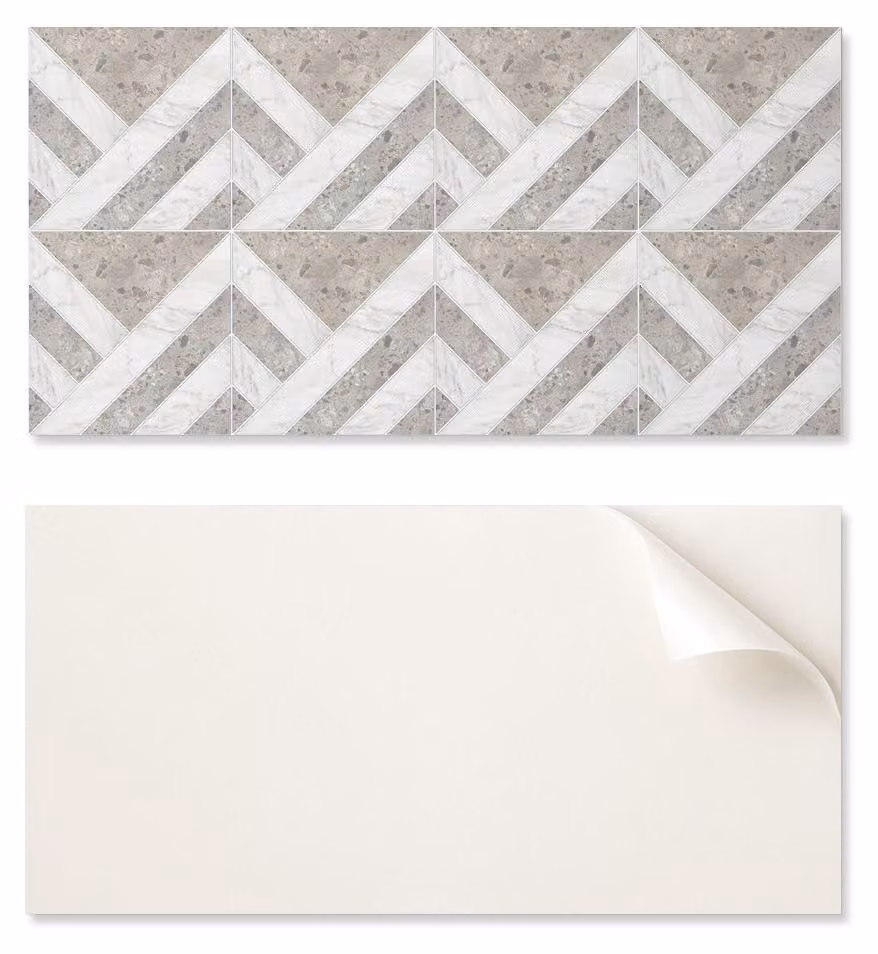 Pannello in vinile autoadesivo con stampa, ideale per il soggiorno, dimensioni 120 x 60 cm, motivo geometrico a piastrelle