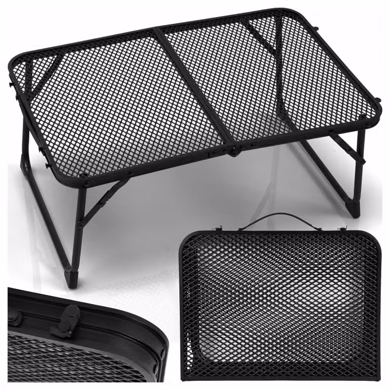 Tavolo da campeggio pieghevole in alluminio, tavolo da giardino FLIP 60×40 cm con custodia, nero