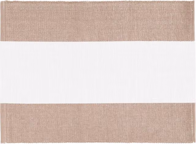 Tovaglietta segnaposto rettangolare a righe KASANOVA in cotone beige L: 50 cm, P: 35 cm – 1