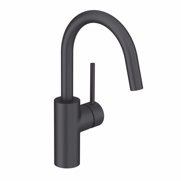 KLUDI BOZZ Mitigeur monocommandé pour lavabo, hauteur de bec 185mm, bec pivotant, sans garniture d'écoulement, 380283976, 380283976