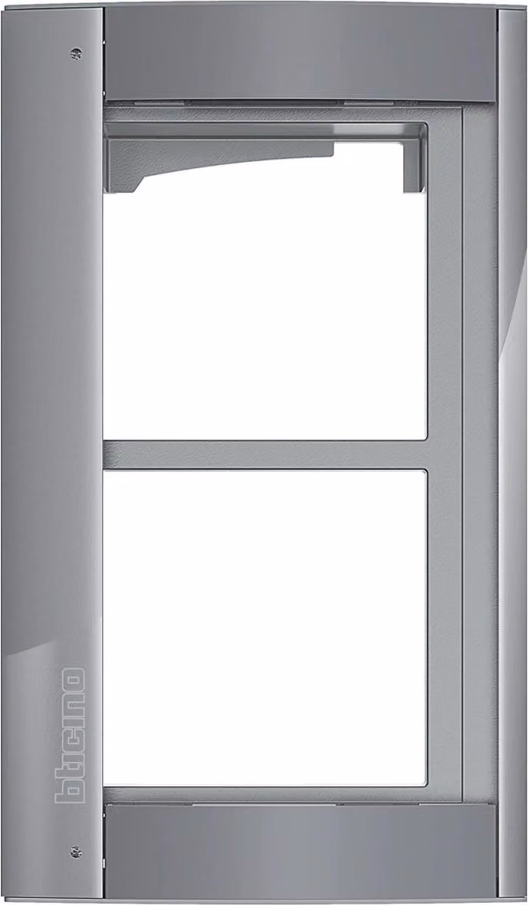 BTICINO Cornice di copertura + supporto moduli, 2 moduli, posto esterno SFERA, alluminio, Allstreet, 1 pz.