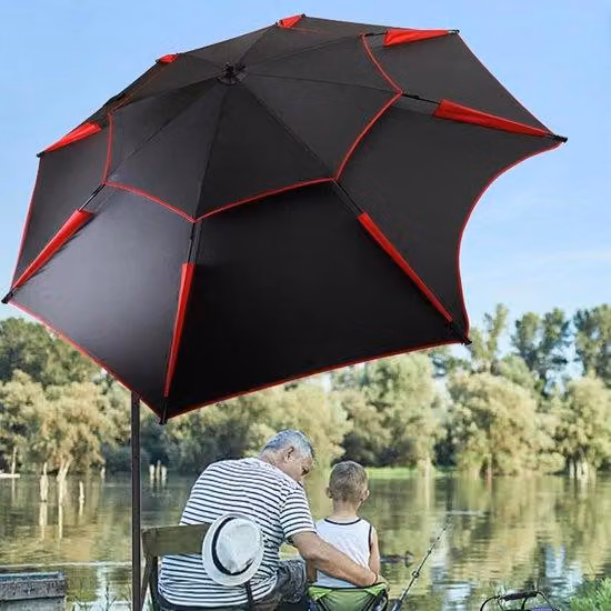 Grande ombrellone da spiaggia 240 cm arancione - Resistente al vento - Protezione UV 50+ - Ombrellone da viaggio e da campeggio con base a terra