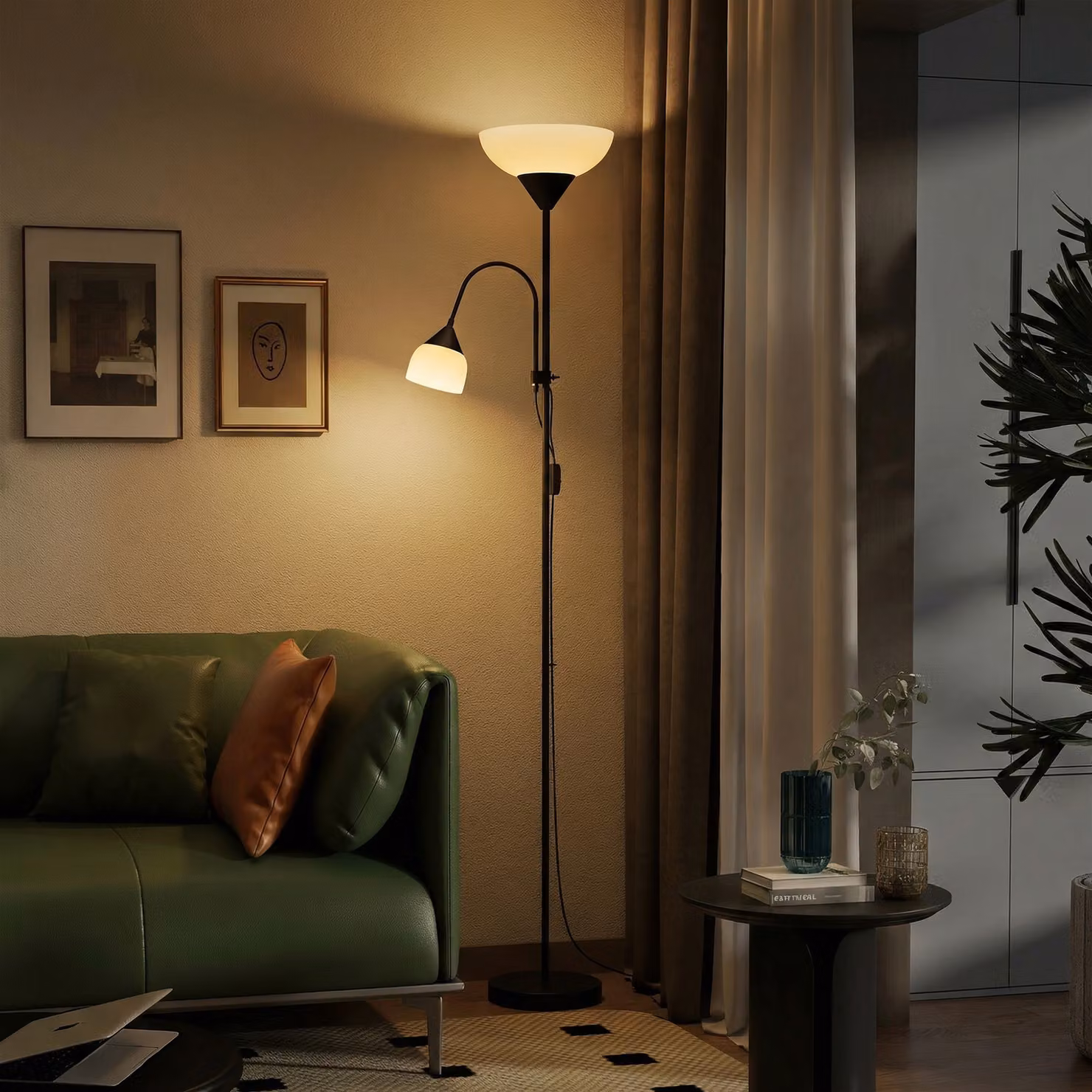 Lampada da terra HOMCOM con collo flessibile e 3 temperature colore, nera – 2