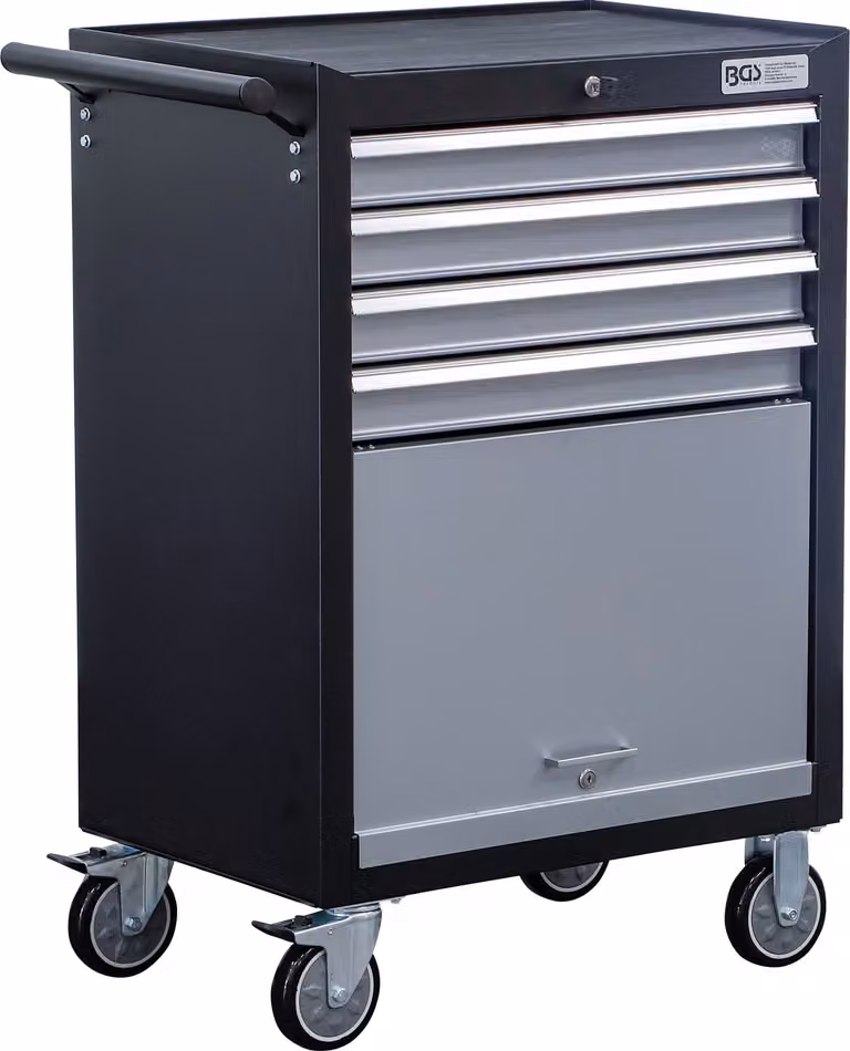BGS Carrello da officina 4 cassetti 1 scomparto incernierato vuoto - 6070