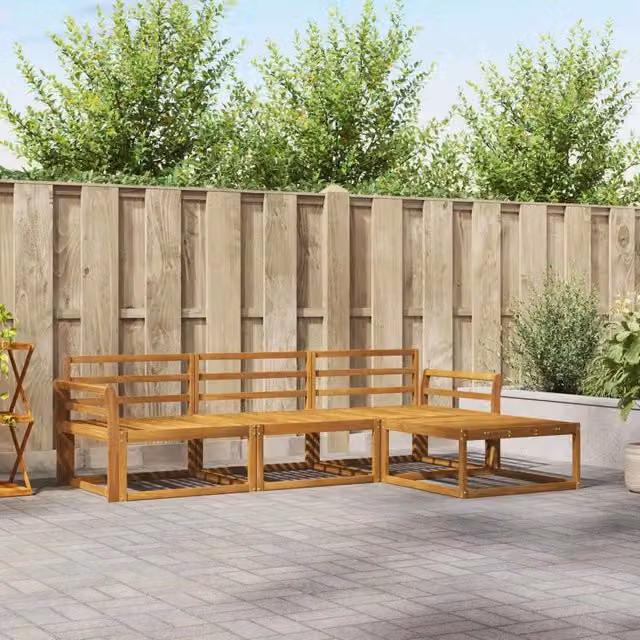 Set di divani da esterno 4 pz Naturale Legno di Acacia Massello 3367402