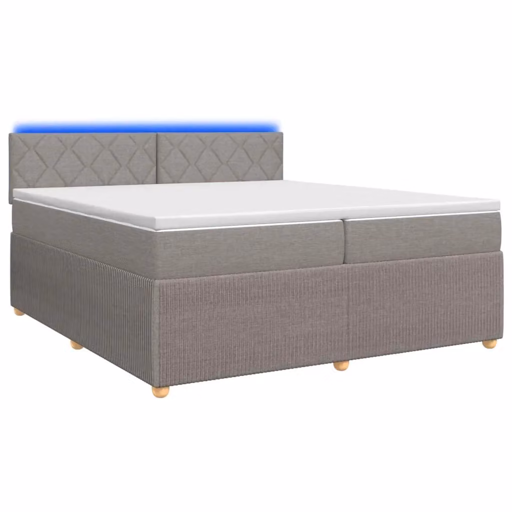 Letto box spring ibrido vidaXL con materasso a molle insacchettate e contenitore contenitore, colore beige/grigio, L/P/H: 200 x 200 x 100,5 cm – 2