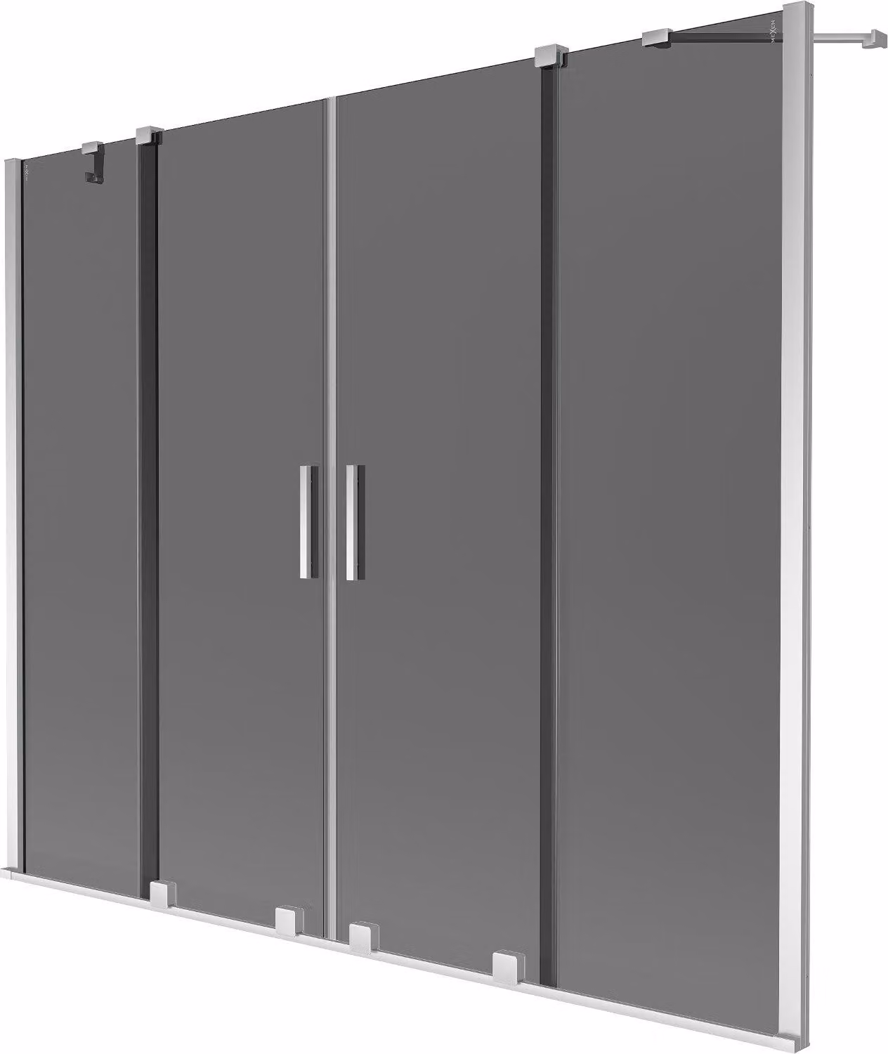 Mexen Velar Duo paravento da bagno a 2 ante scorrevoli 170 x 150 cm, grafite, cromo - 896-170-000-42-01
