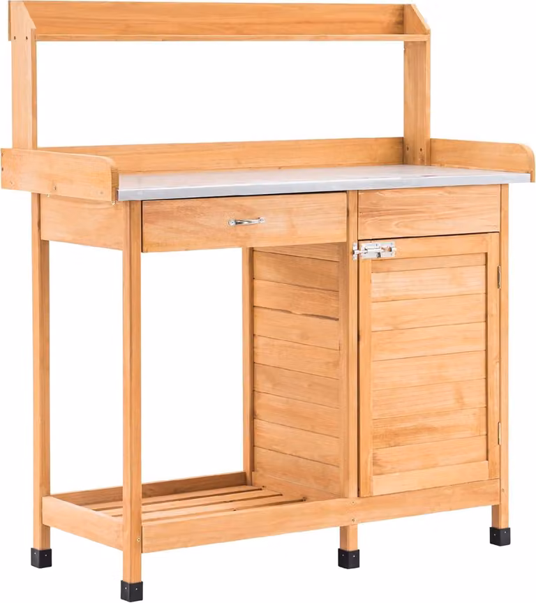 Tavolo da giardino - Tavolo per piante - Tavolo da lavoro - Tavolo per vasi - Arredo da giardino - Legno di pino resistente agli agenti atmosferici