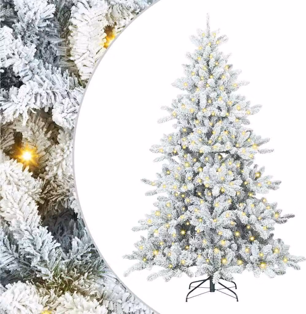 Albero di Natale Artificiale con Rami Pieghevoli Bianco 180 cm