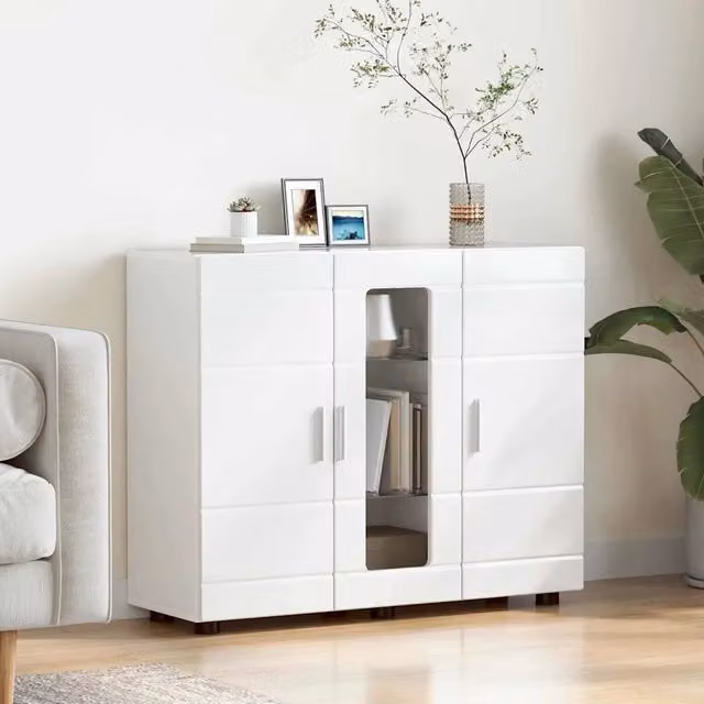 Credenza moderna vidaXL bianca opaca in MDF per cucina e soggiorno
