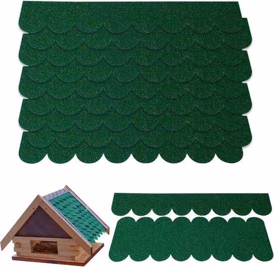 Miniature di copertura impermeabile per casette per uccelli, nidi artificiali, gabbie per conigli, rifugi per insetti - 32 pezzi, verde, autoadesive