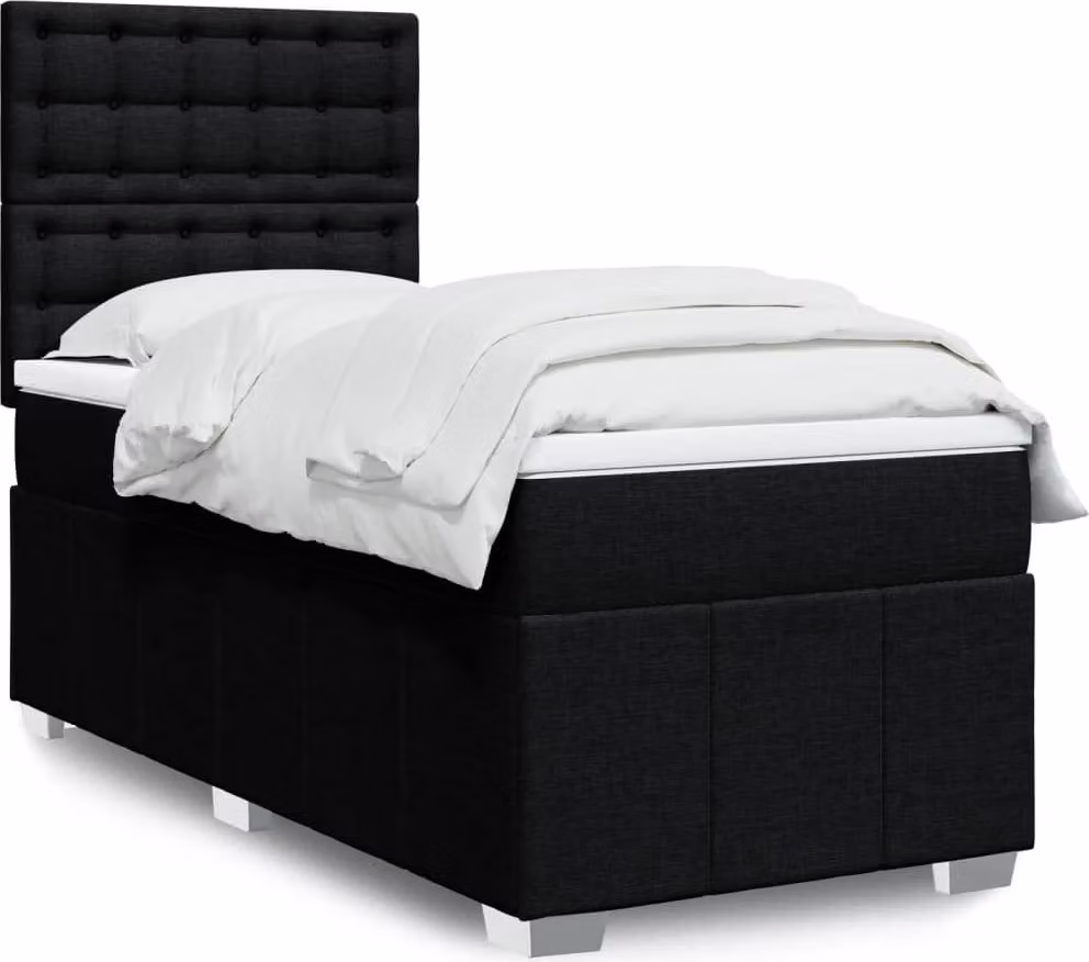 Maison Exclusive - Letto boxspring con materasso nero 90x200 cm Tessuto
