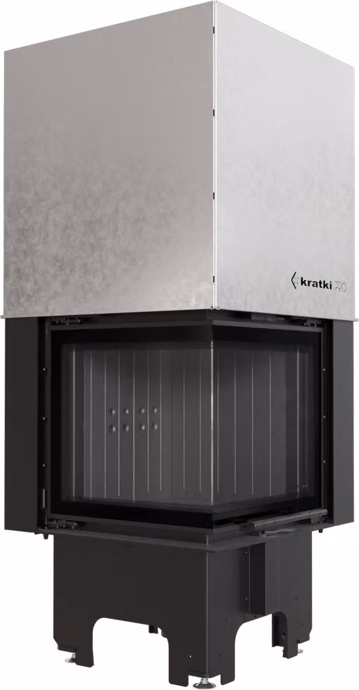 Caminetto in acciaio KRATKI VNL 480/480 8 kW Ø 200 Lift-up nero thermotec